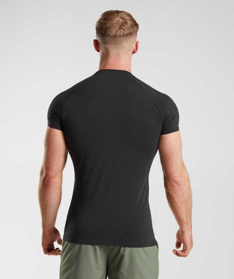 Men's Gymshark Apollo T-Shirts Black | NZ 3EKANX